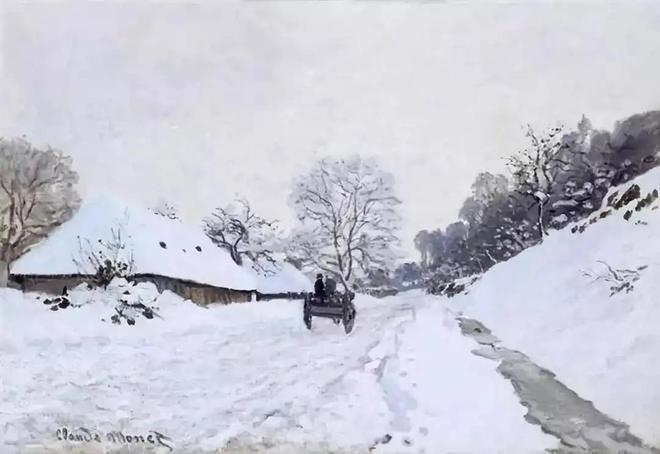 大师莫奈画中的雪景，高冷之美︱艺术名画